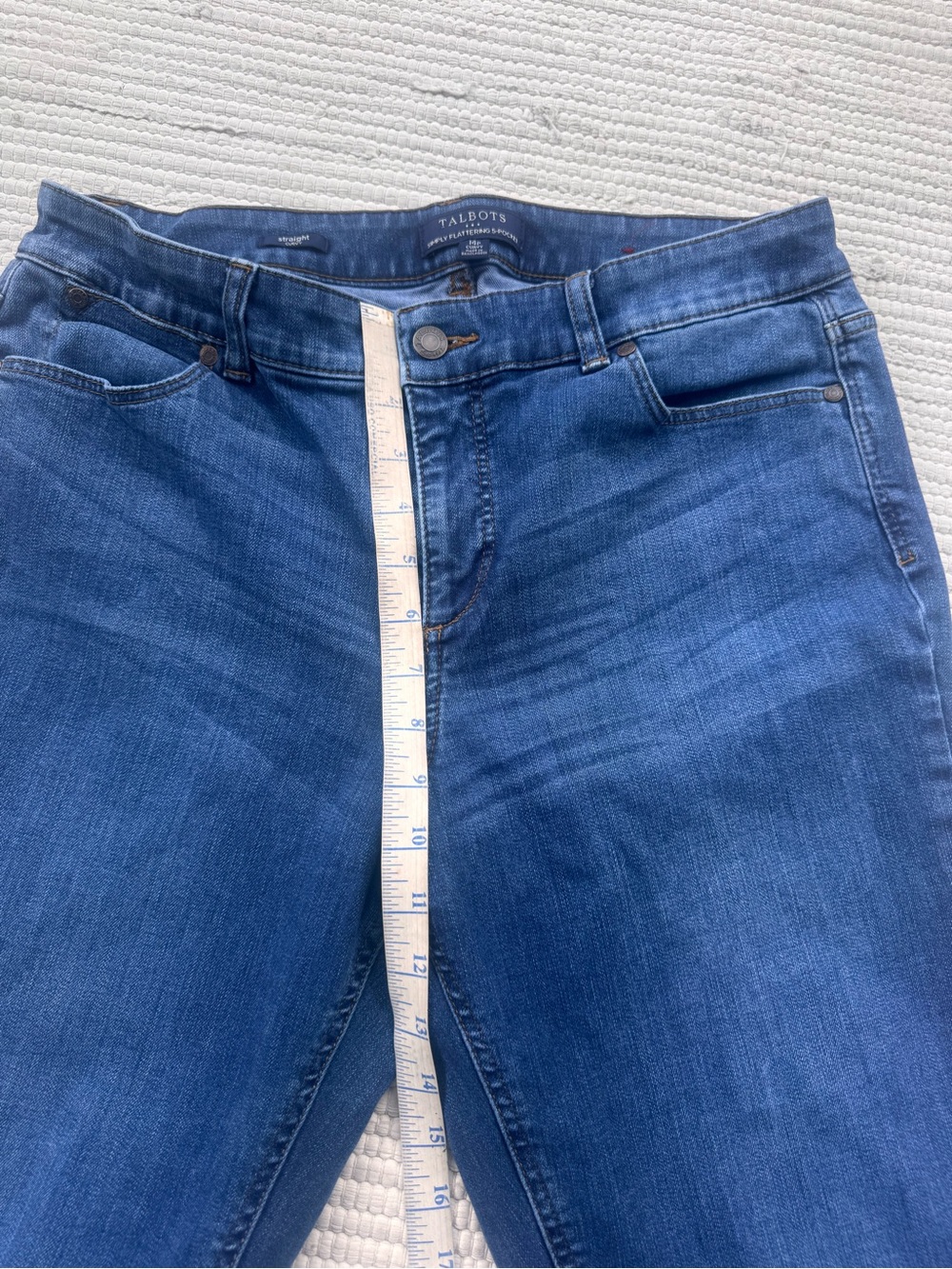 Talbots Simply Flattering Curvy Straight Leg Jeans 14P Petite Stretch Denim - Picture 4 of 9